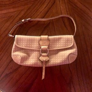 Nine West beige with print wristlet / small purse